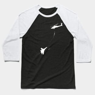 Jet Vs Helicopter Baseball T-Shirt